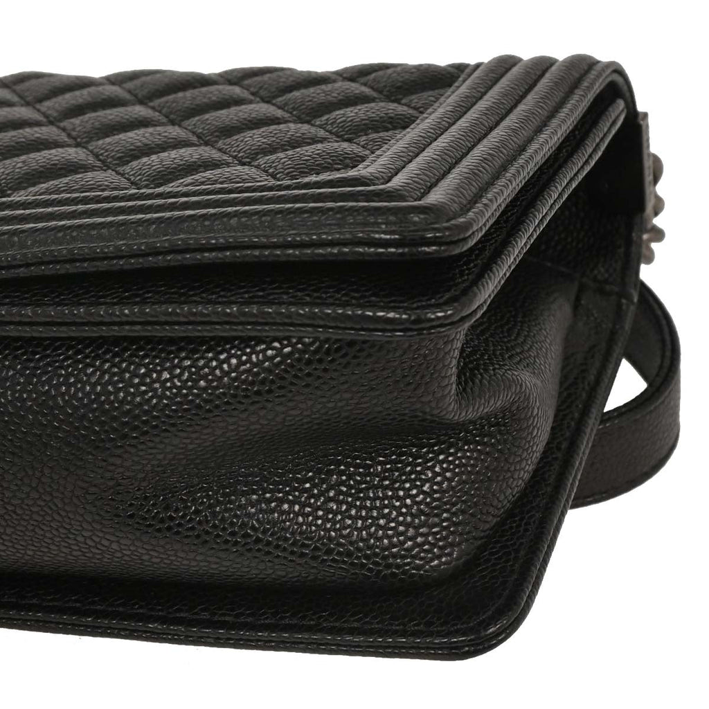 Boy Chanel 2014-2015 Black Caviar Medium Shoulder Bag