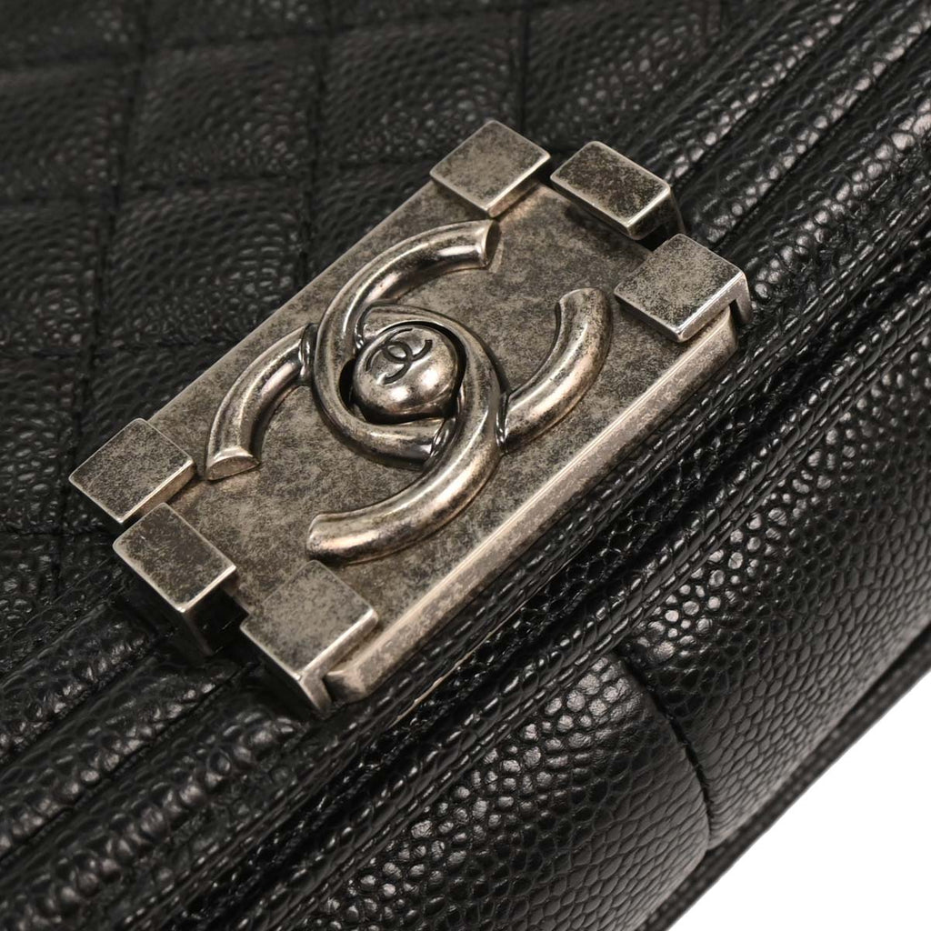 Boy Chanel 2014-2015 Black Caviar Medium Shoulder Bag