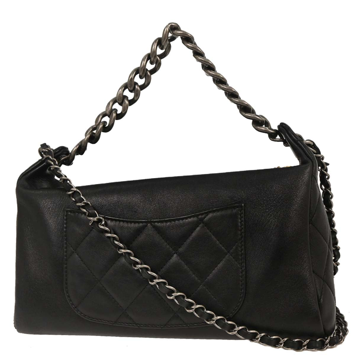 Chanel 2019 Black Calfskin Signature 2way Shoulder Handbag