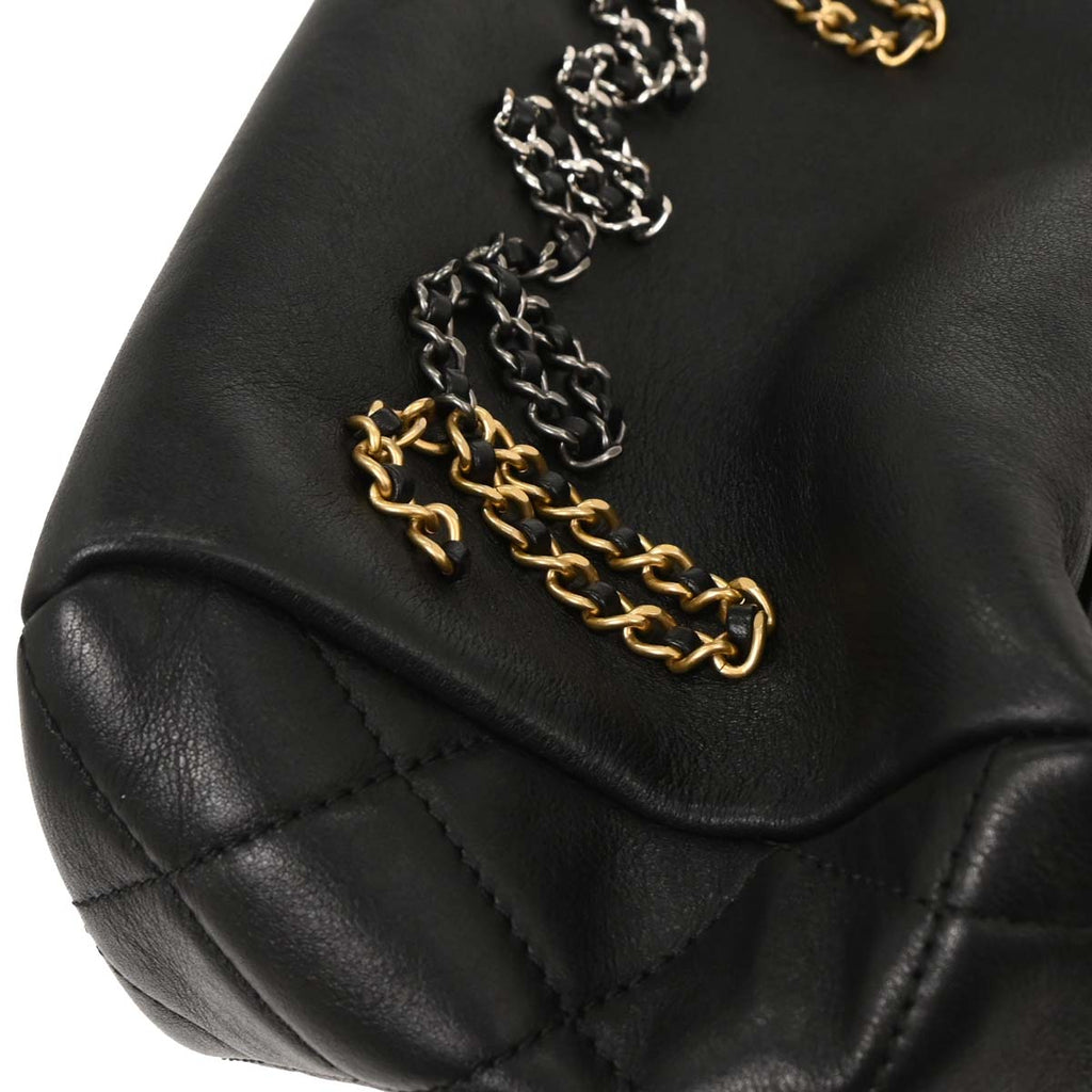 Chanel 2019 Black Calfskin Signature 2way Shoulder Handbag