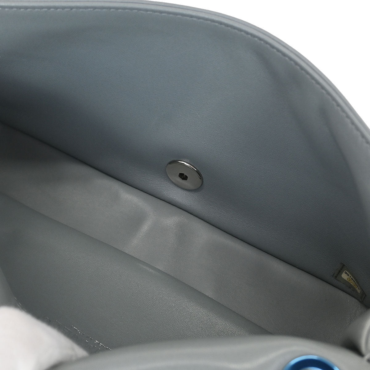 Chanel 2014-2015 Light Blue Wool No.5 Turnlock Full Flap Shoulder Bag