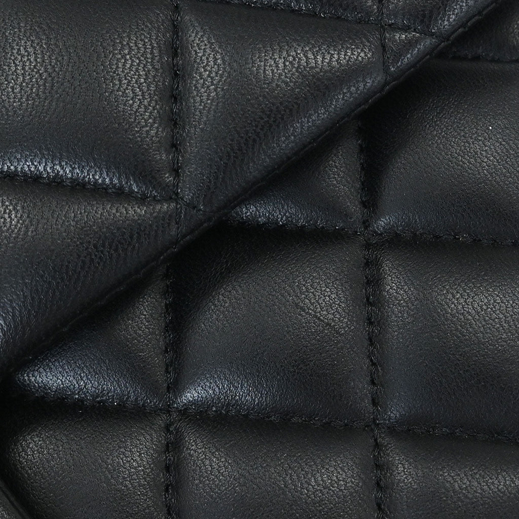 Chanel 2015-2016 Black Lambskin Medium Classic Double Flap Shoulder Bag