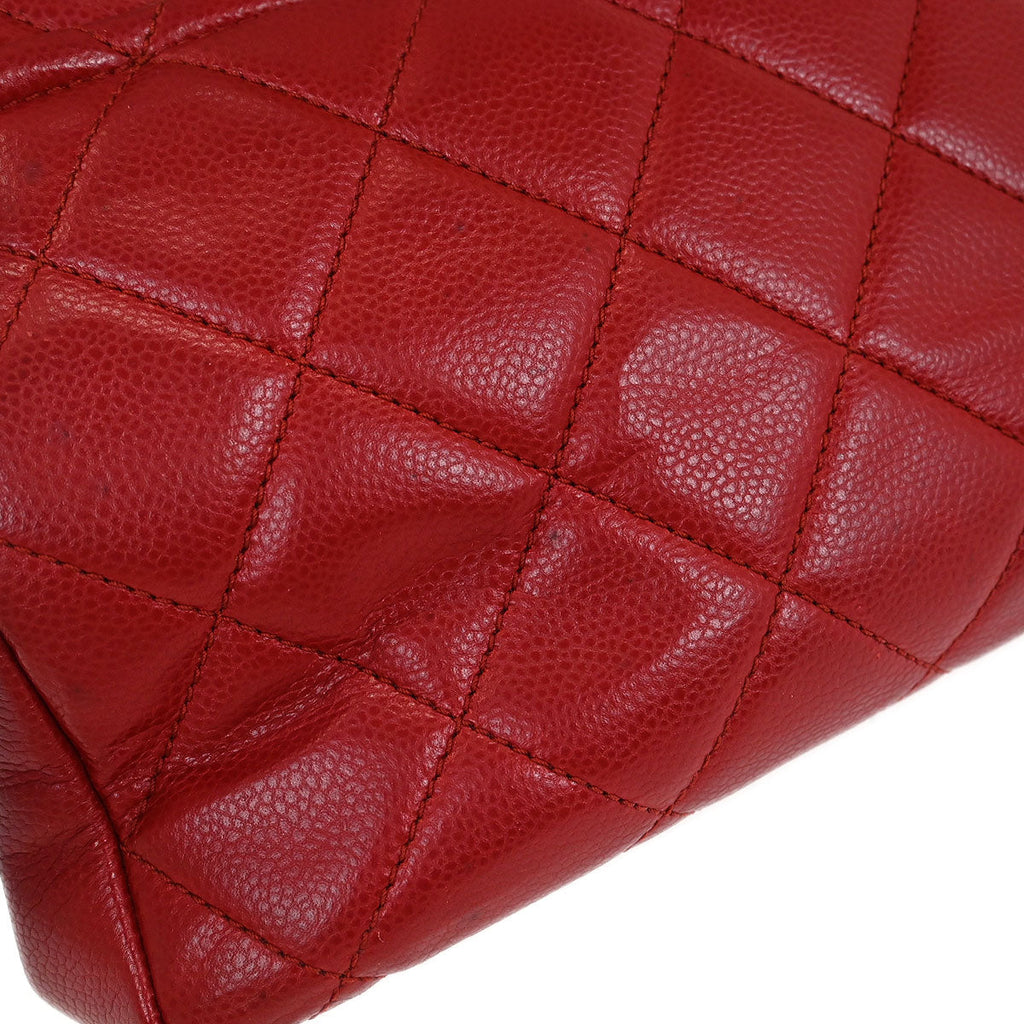 Chanel 2012-2013 Red Caviar Timeless CC Chain Tote Bag