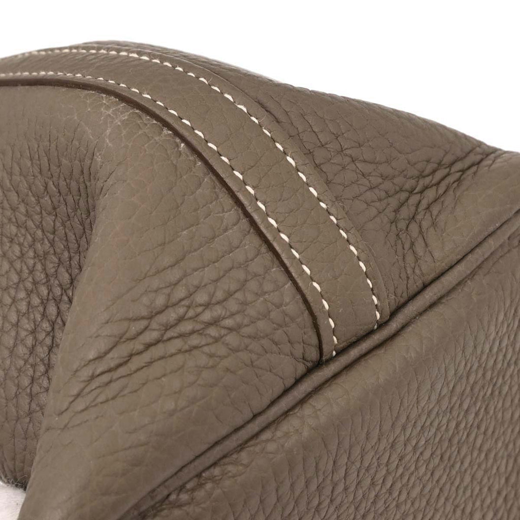 Hermes Etoupe Taurillon Clemence Picotin Lock 18 PM Handbag