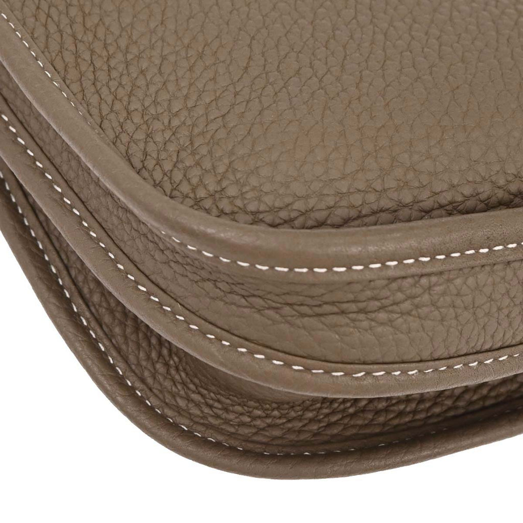Hermes Etoupe Taurillon Clemence Evelyne 3 29 PM Shoulder Bag