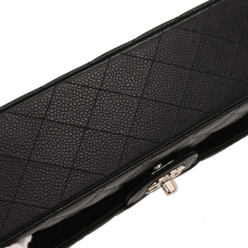 Chanel 2019 Black Caviar Medium Classic Double Flap Shoulder Bag
