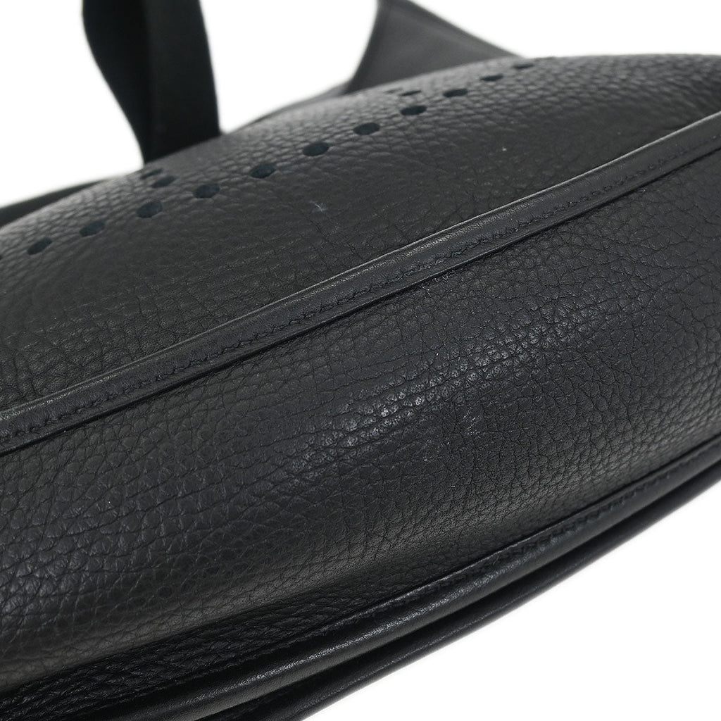 Hermes Black Taurillon Clemence Evelyne 3 GM Shoulder Bag