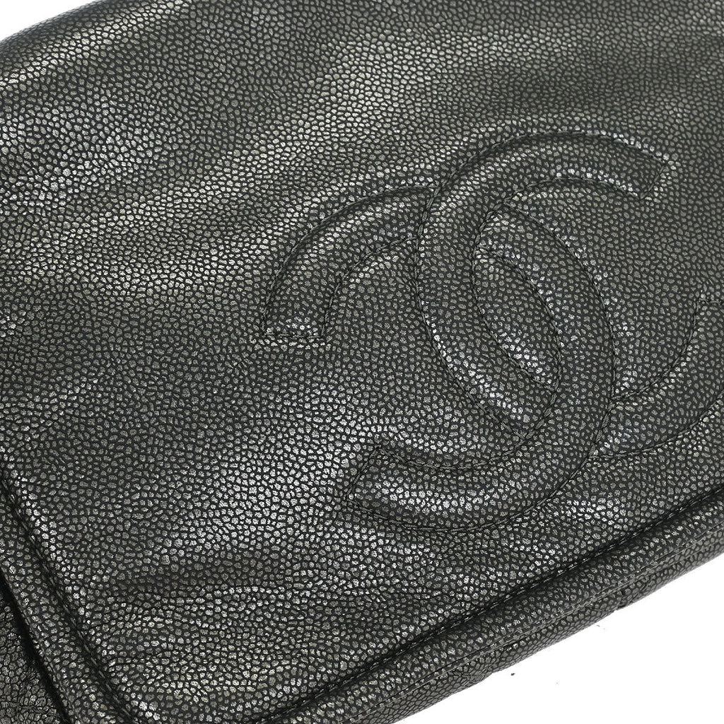 Chanel 2010-2011 Gray Caviar Full Flap Chain Shoulder Bag