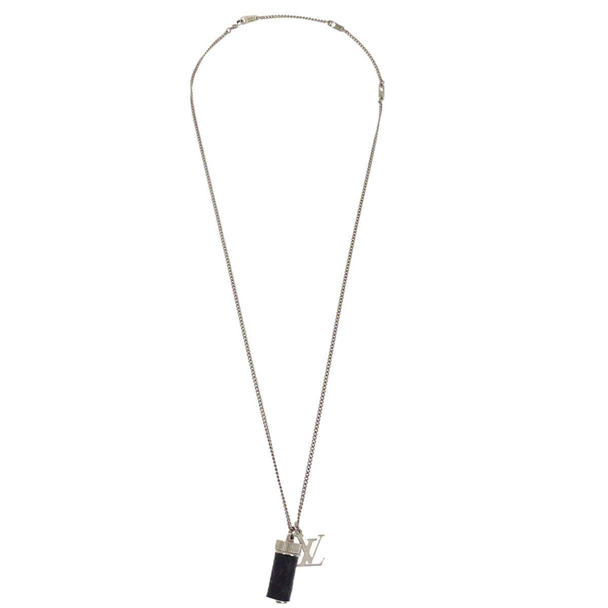 Louis Vuitton Monogram Eclipse Collier Charm Chain Necklace M63641