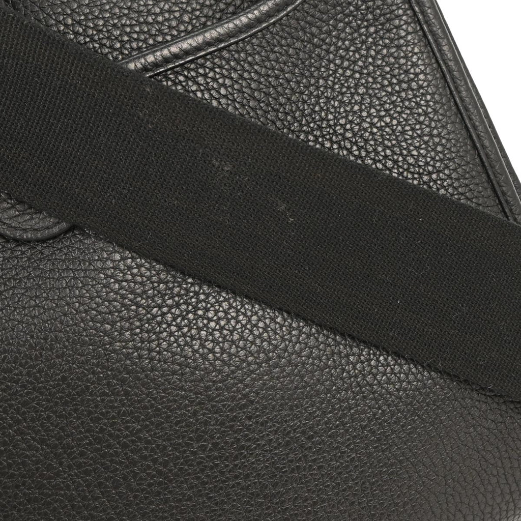 Hermes Black Taurillon Clemence Evelyne 3 29 PM Shoulder Bag