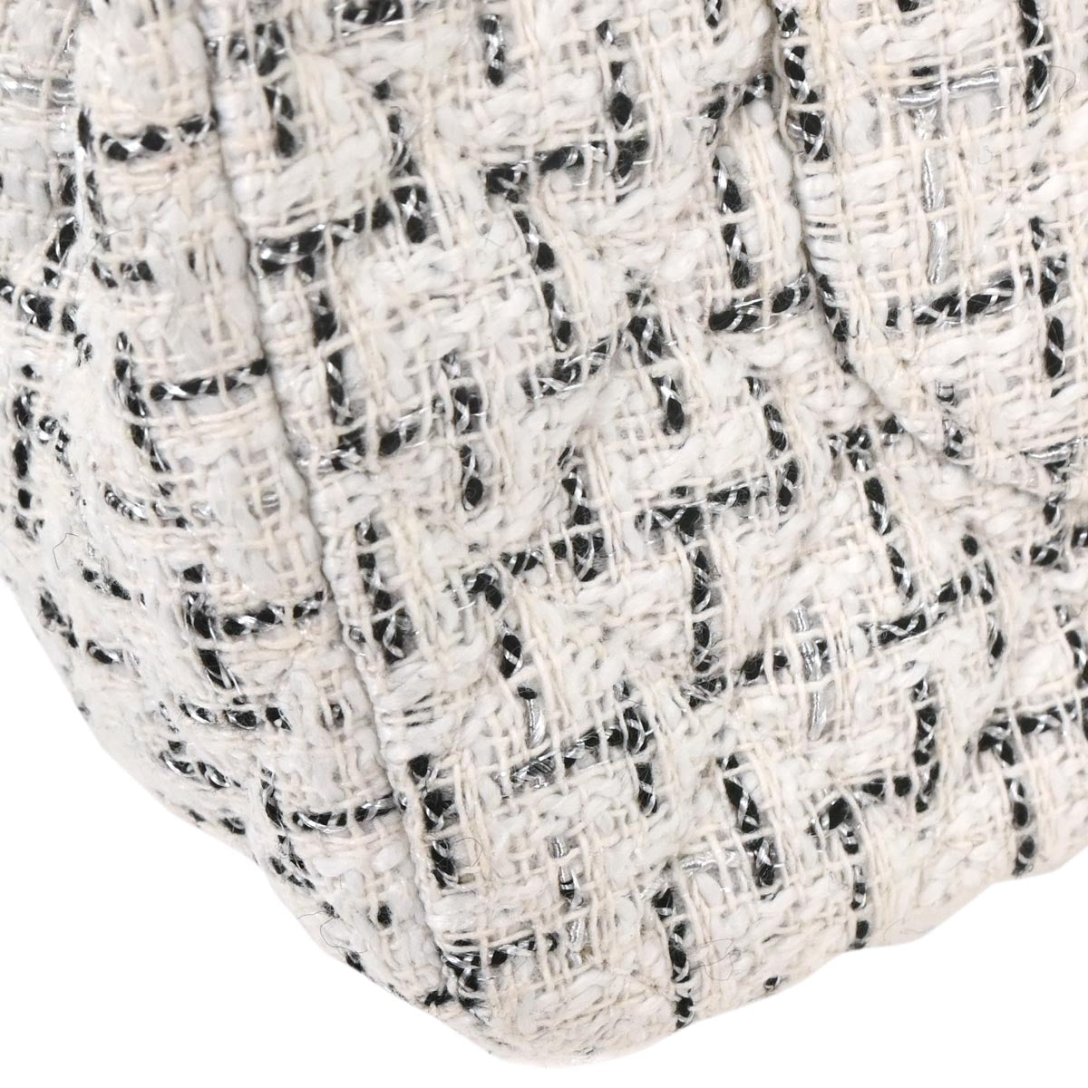 Chanel 2010-2011 White Tweed Garden Party 2.55 Medium Classic Double Flap Bag