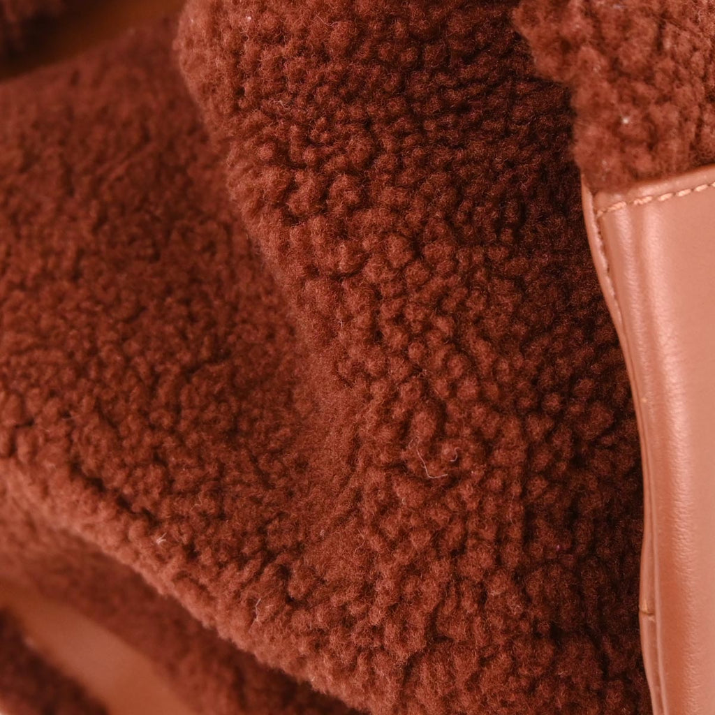 Chanel 2018-2019 Brown Lambskin Shearling Large Deauville Tote Bag