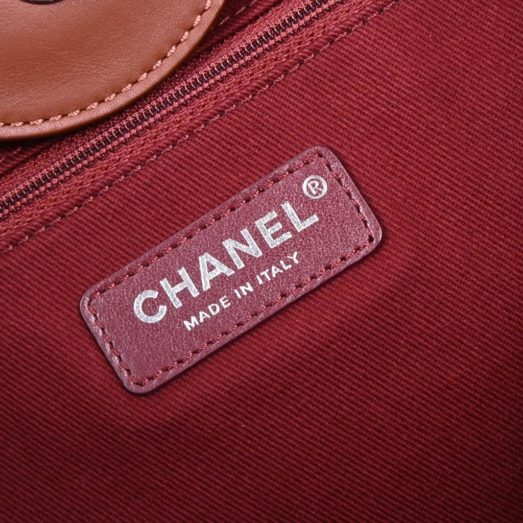 Chanel 2018-2019 Brown Lambskin Shearling Large Deauville Tote Bag