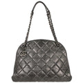 Chanel 2012 Gray Calfskin Large Mademoiselle Bowling Bag