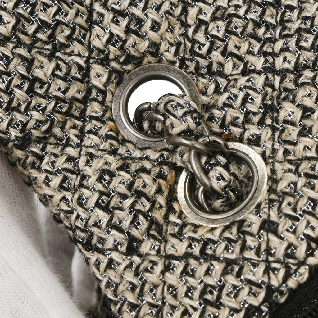 Chanel 2012-2013 Black Tweed Beaded Shoulder Bag