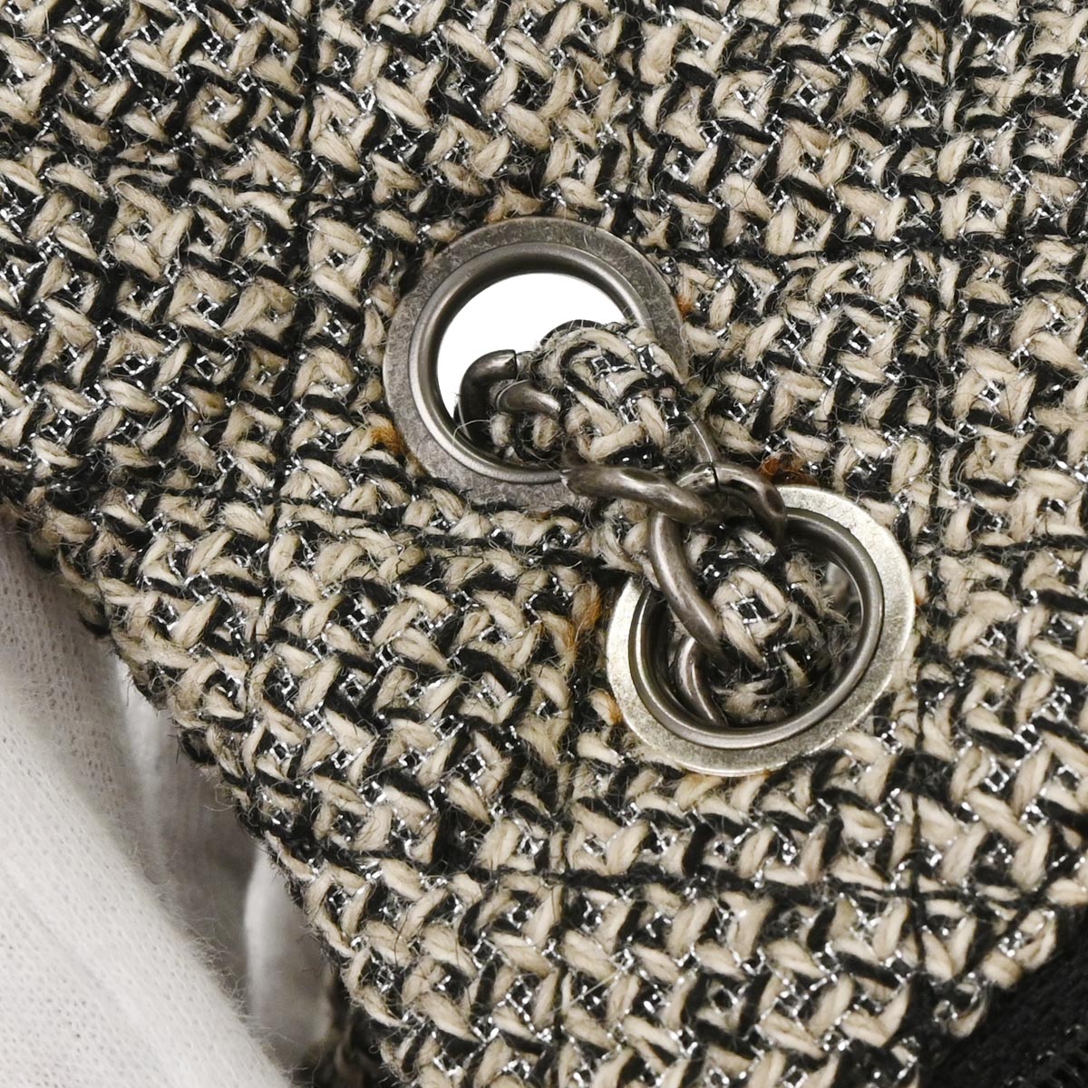 Chanel 2012-2013 Black Tweed Beaded Shoulder Bag