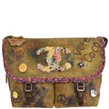 Chanel 2014-2015 Khaki On The Pavements Graffiti Messenger Bag