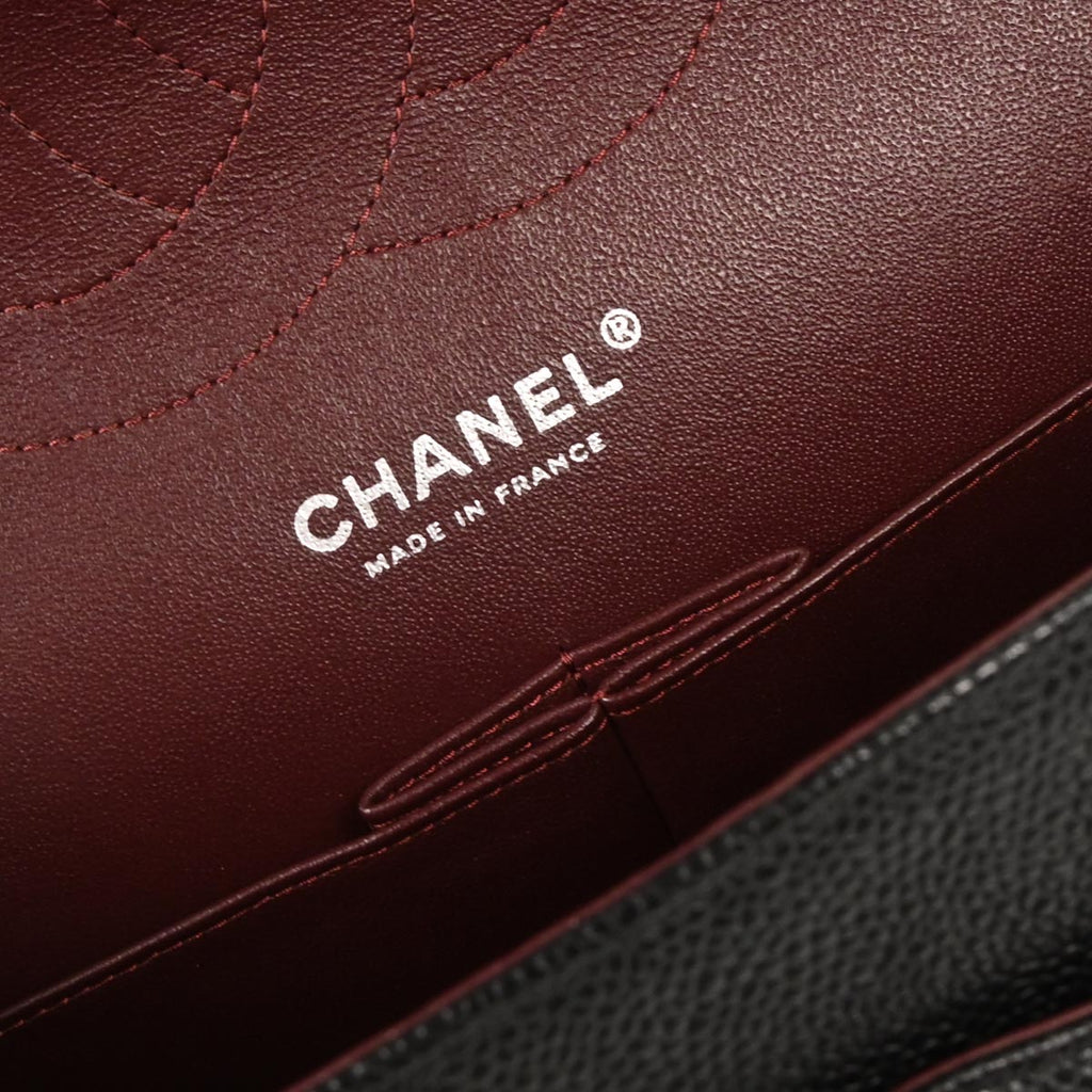 Chanel 2011 Black Caviar Jumbo Classic Double Flap Shoulder Bag