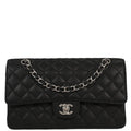 Chanel 2012 Black Caviar Medium Classic Double Flap Shoulder Bag