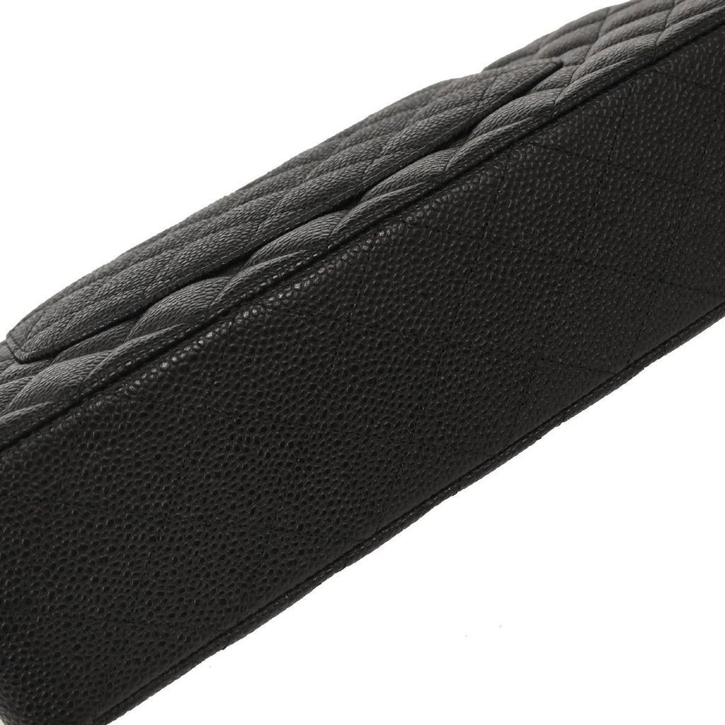 Chanel 2012 Black Caviar Medium Classic Double Flap Shoulder Bag