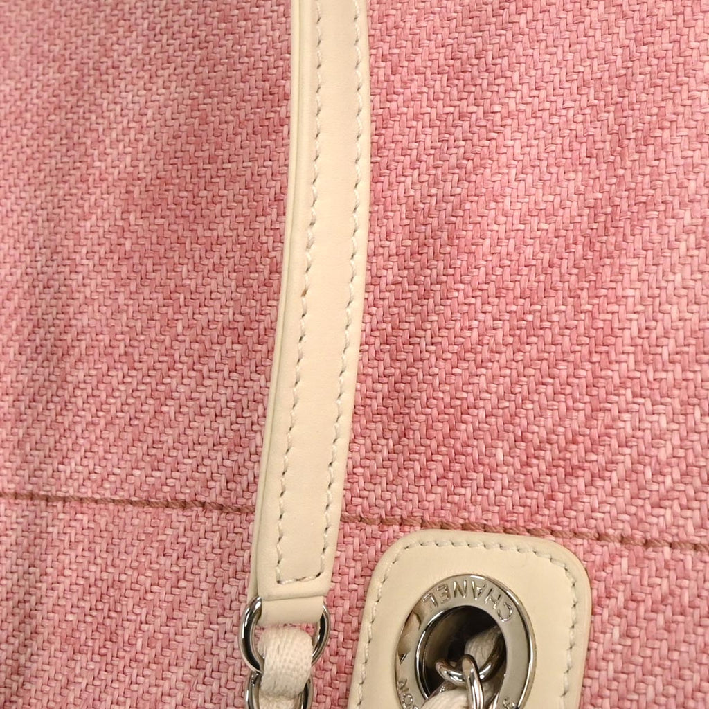 Chanel 2013-2014 Pink Canvas Small Deauville Tote Bag