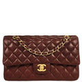 Chanel 2012 Bordeaux Lambskin Medium Classic Double Flap Shoulder Bag