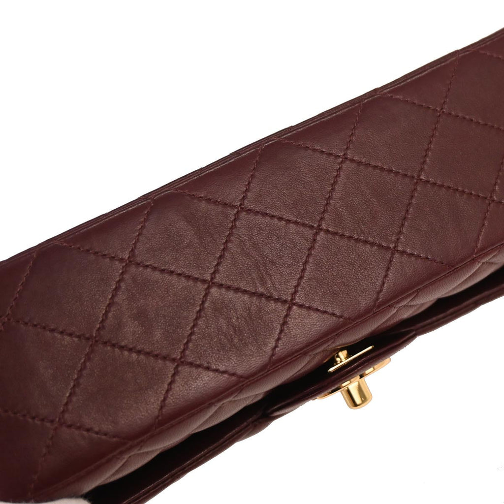 Chanel 2012 Bordeaux Lambskin Medium Classic Double Flap Shoulder Bag