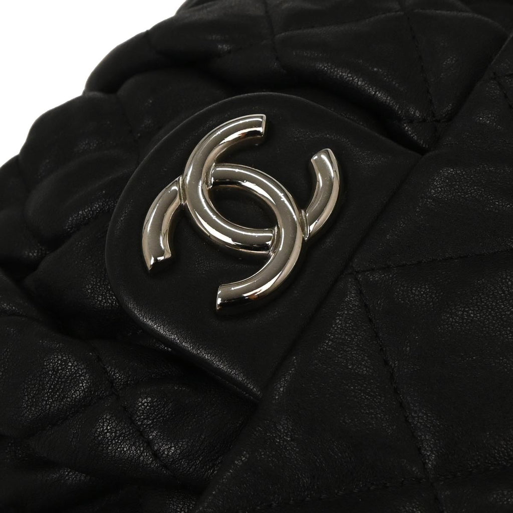 Chanel 2016-2017 Black Calfskin Chain Around Shoulder Bag