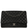 Chanel 2010-2011 Black Caviar Maxi Single Flap Shoulder Bag