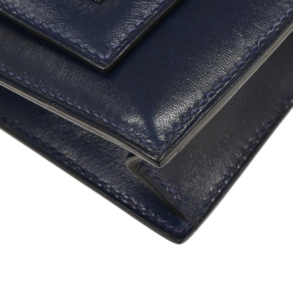 Hermes Blue Abysse Box Calf Piano Handbag