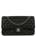 Chanel 2019 Black Caviar Medium Classic Double Flap Shoulder Bag 155715