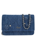 Chanel 2019 Blue Denim Camellia WOC Wallet on Chain Bag