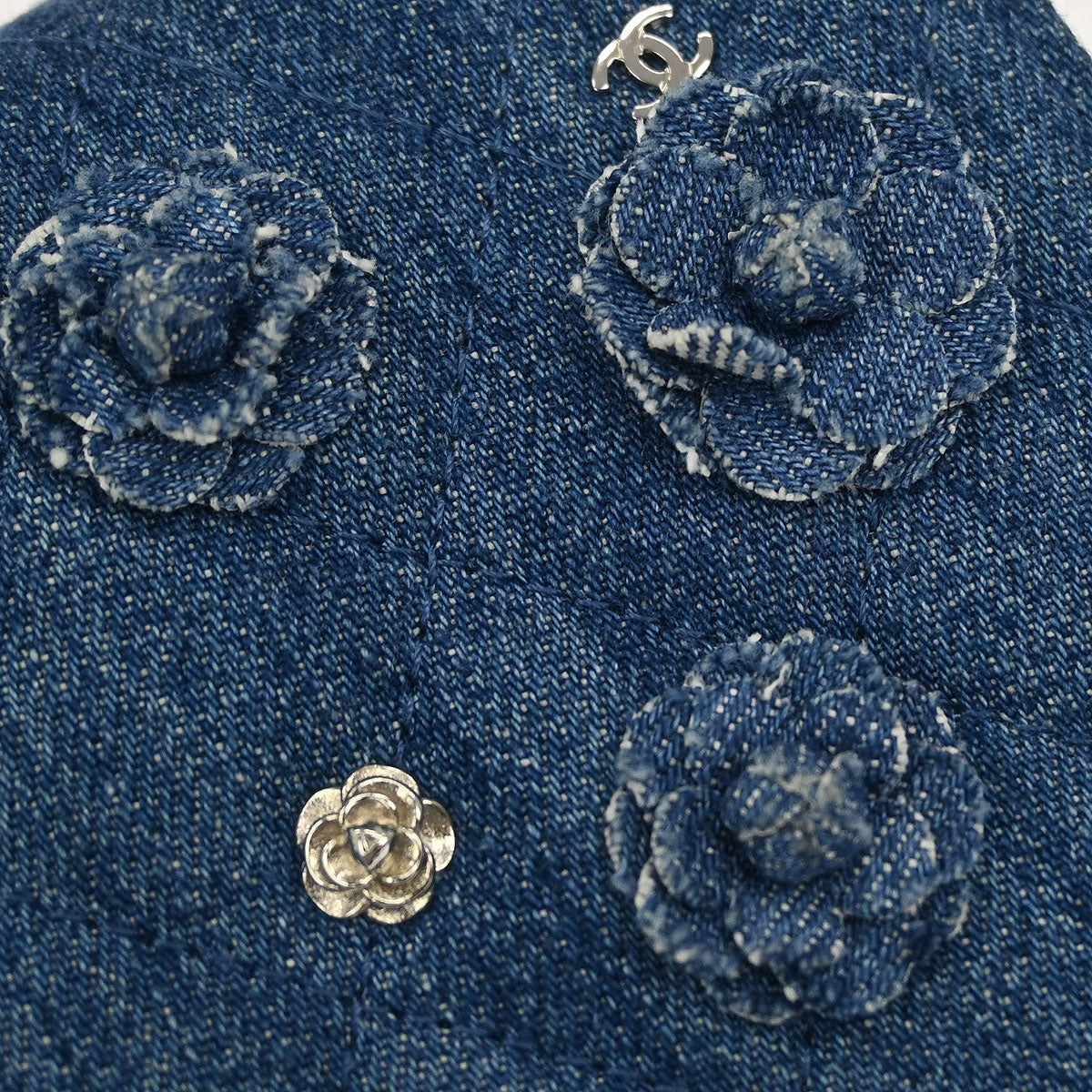 Chanel 2019 Blue Denim Camellia WOC Wallet on Chain Bag