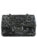 Chanel 2011 Black Sequins Lambskin Single Flap Shoulder Bag
