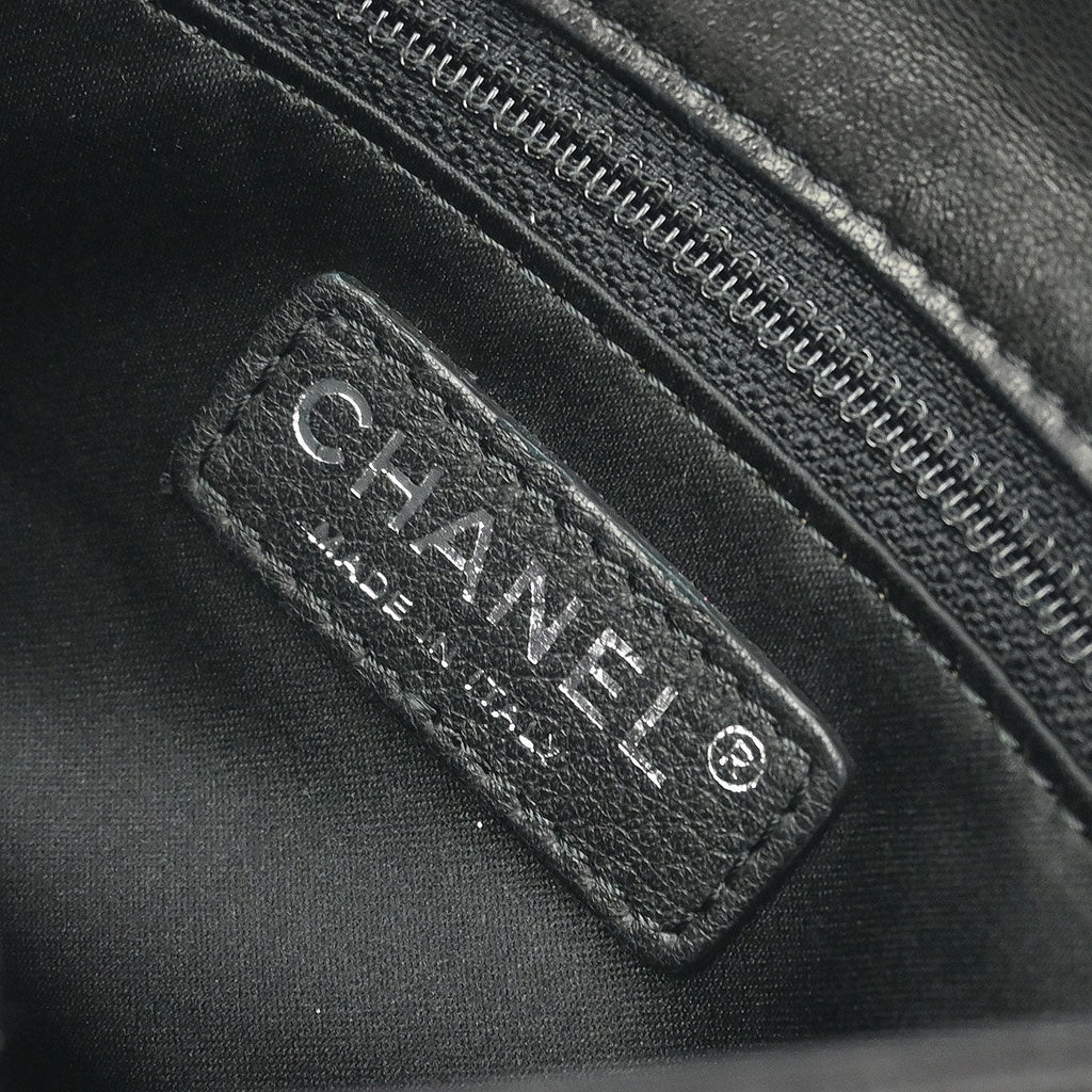 Chanel 2011 Black Sequins Lambskin Single Flap Shoulder Bag