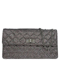 Chanel 2010-2011 Silver Mademoiselle Lock Glitter Canvas Shoulder Bag