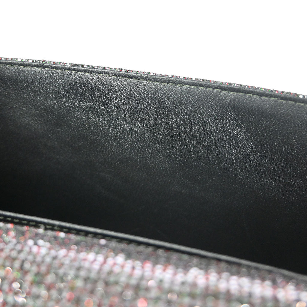 Chanel 2010-2011 Silver Mademoiselle Lock Glitter Canvas Shoulder Bag