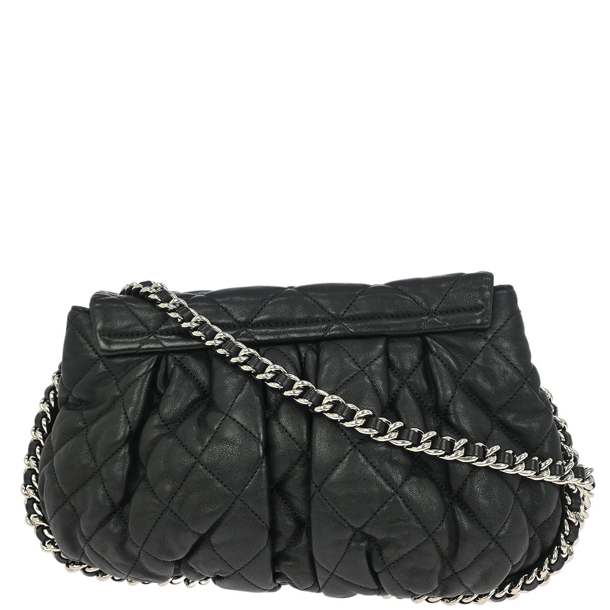 Chanel 2011 Black Calfskin Chain Around Shoulder Bag