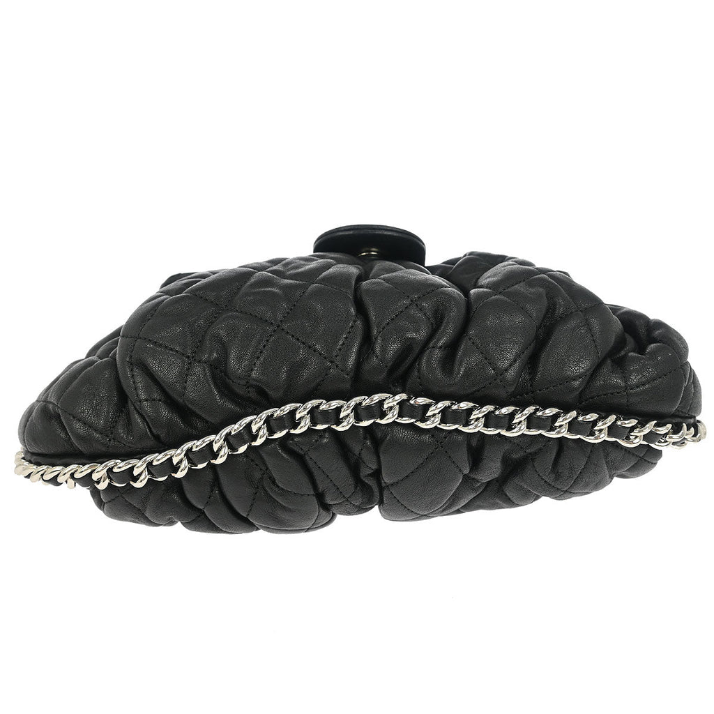 Chanel 2011 Black Calfskin Chain Around Shoulder Bag