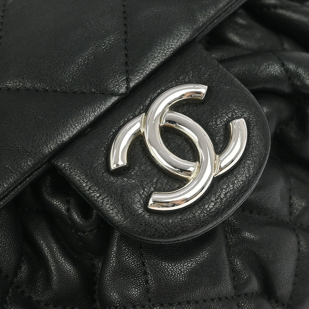 Chanel 2011 Black Calfskin Chain Around Shoulder Bag
