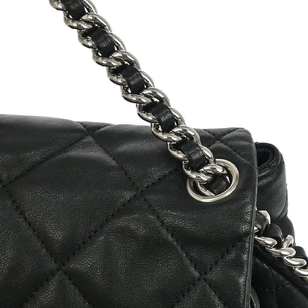 Chanel 2011 Black Calfskin Chain Around Shoulder Bag