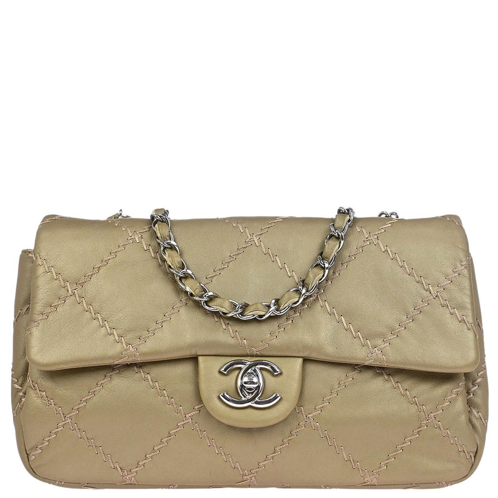 Chanel 2011 Gold Lambskin Ultra Stitch Flap Bag