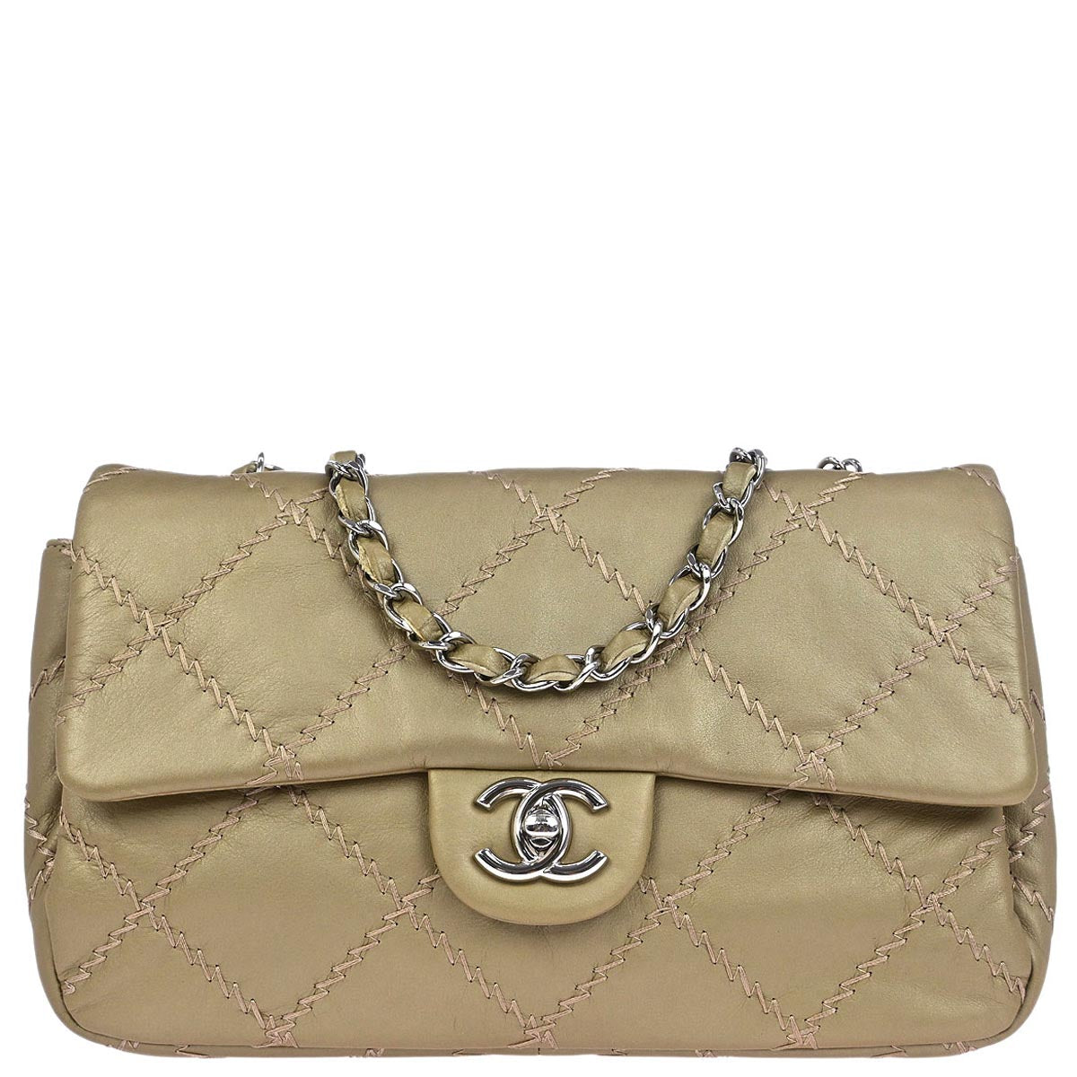 Chanel 2011 Gold Lambskin Ultra Stitch Flap Bag