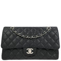 Chanel 2012-2013 Black Caviar Medium Classic Double Flap Shoulder Bag