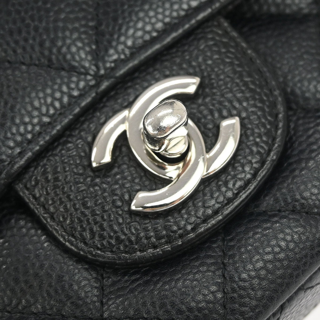 Chanel 2012-2013 Black Caviar Medium Classic Double Flap Shoulder Bag