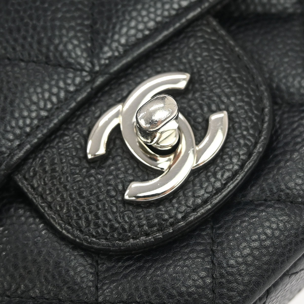 Chanel 2012-2013 Black Caviar Medium Classic Double Flap Shoulder Bag