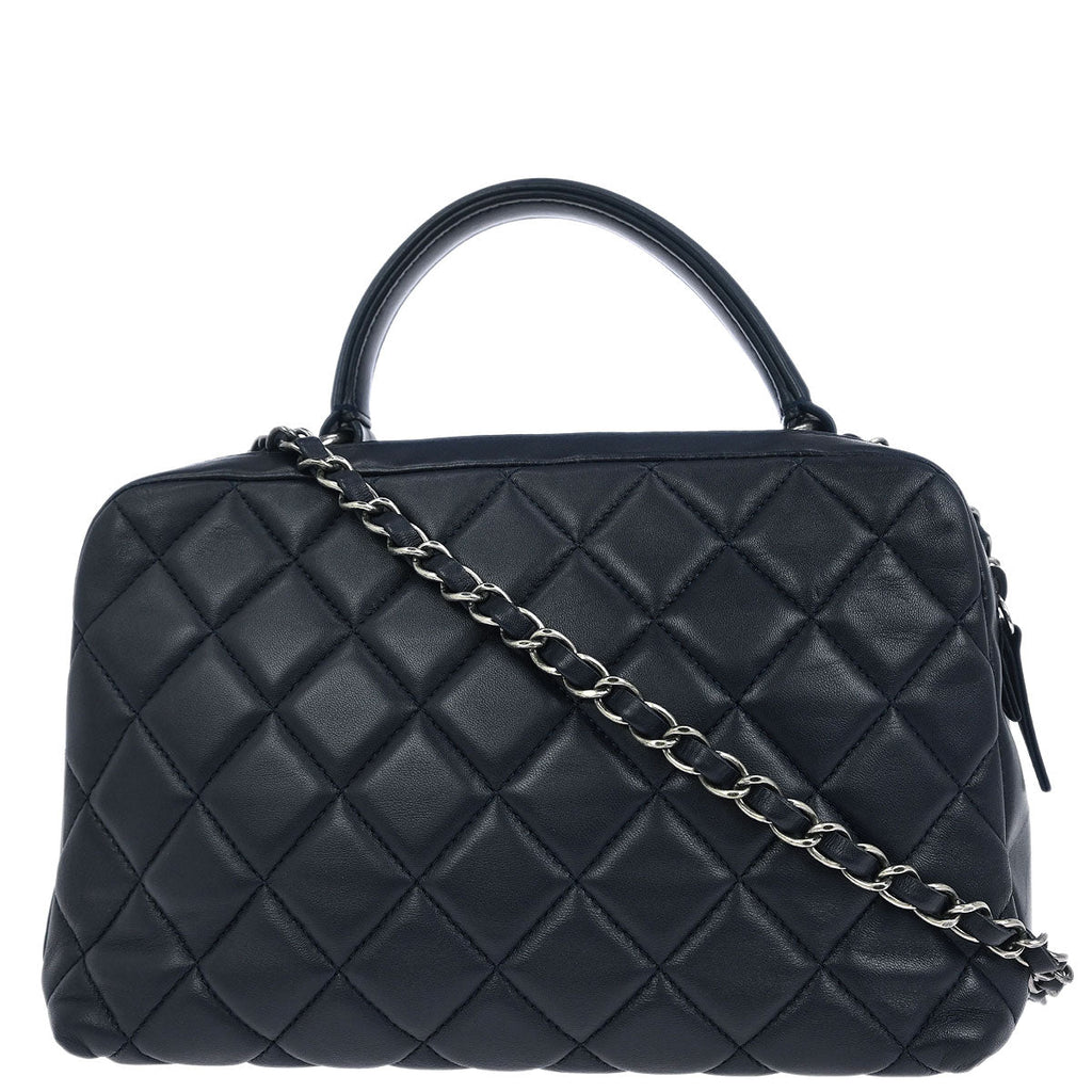Chanel 2015-2016 Navy Lambskin Trendy CC Bowling Bag