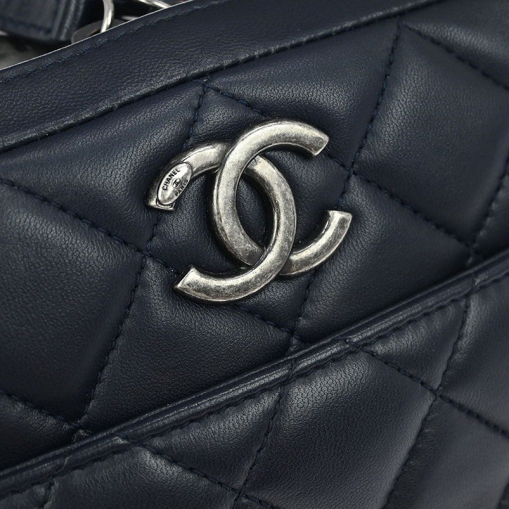 Chanel 2015-2016 Navy Lambskin Trendy CC Bowling Bag