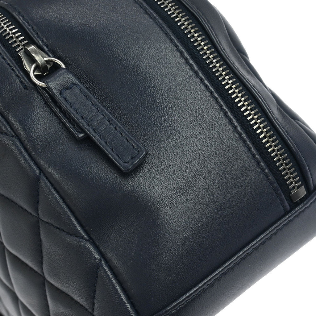Chanel 2015-2016 Navy Lambskin Trendy CC Bowling Bag
