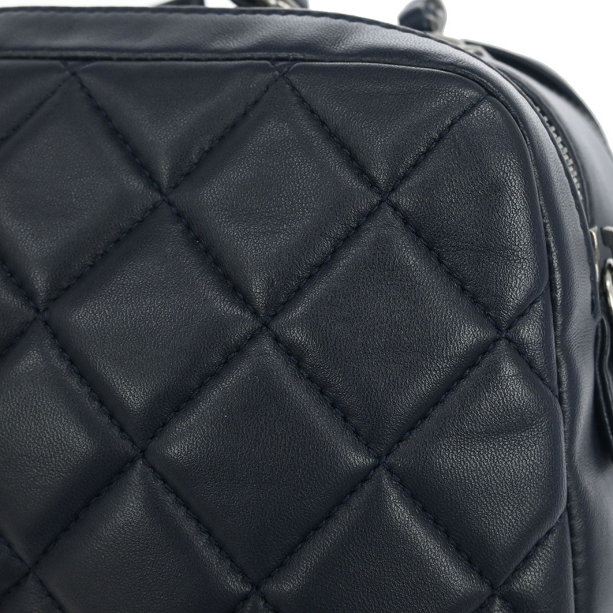 Chanel 2015-2016 Navy Lambskin Trendy CC Bowling Bag
